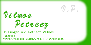 vilmos petrecz business card